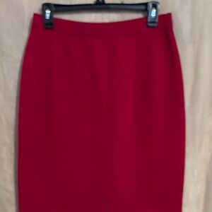 St. John Vibrant Red Pencil Skirt